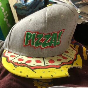 Gray Pizza adult cap
